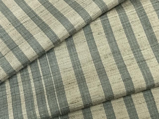 平和屋着物▽上質な紬 単衣 縞 正絹 逸品 AABA7473fy