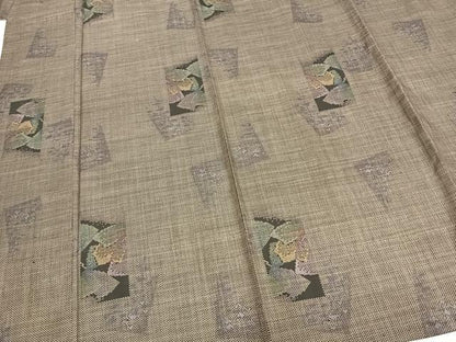 平和屋着物▽本場大島紬 単衣 7マルキ 色紙地紙文 正絹 逸品 AABA7475fy