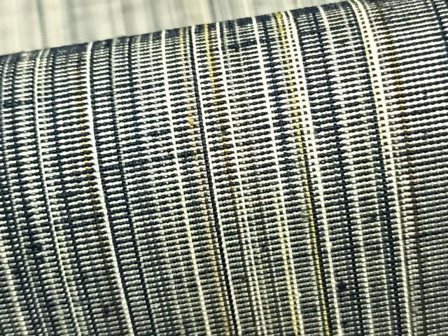 平和屋着物▽上質な紬 単衣 縞 正絹 逸品 AABA7481fy
