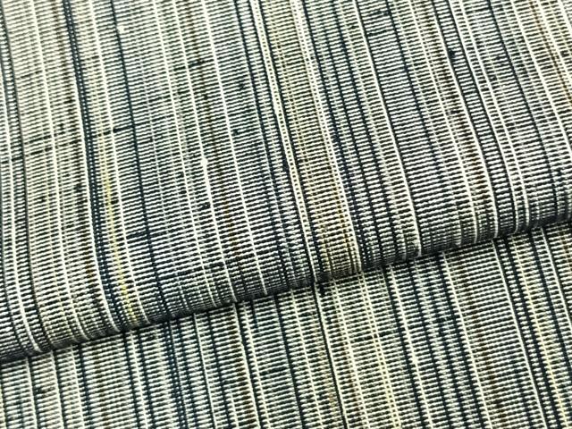 平和屋着物▽上質な紬 単衣 縞 正絹 逸品 AABA7481fy