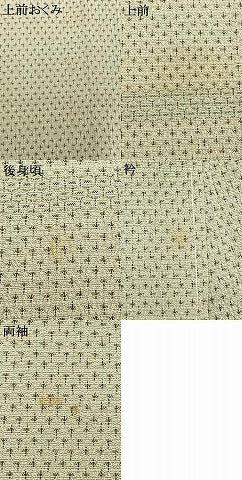 平和屋着物▽本塩沢　単衣　90亀甲　蚊絣　正絹　逸品　AABA7484fy