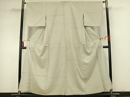 平和屋着物▽本塩沢　単衣　90亀甲　蚊絣　正絹　逸品　AABA7484fy