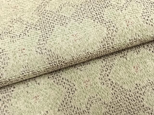 平和屋着物▽本塩沢 単衣 幾何学文様 正絹 逸品 AABA7486fy