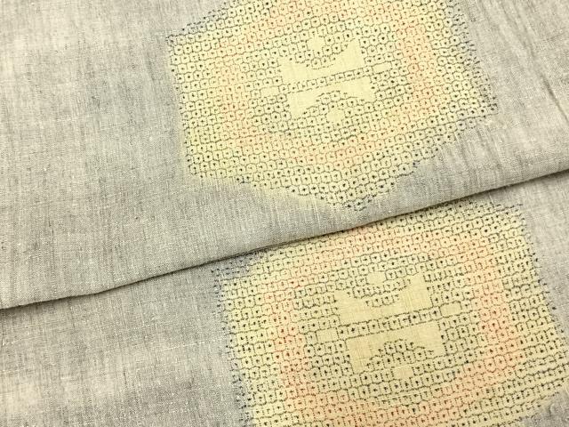 平和屋着物▽本場結城紬 重要無形文化財 単衣 100亀甲 亀甲文様 正絹 逸品 AABA7490fy