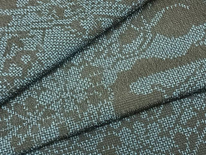平和屋着物▽本塩沢 単衣 風景草花文 正絹 逸品 AABA7492fy