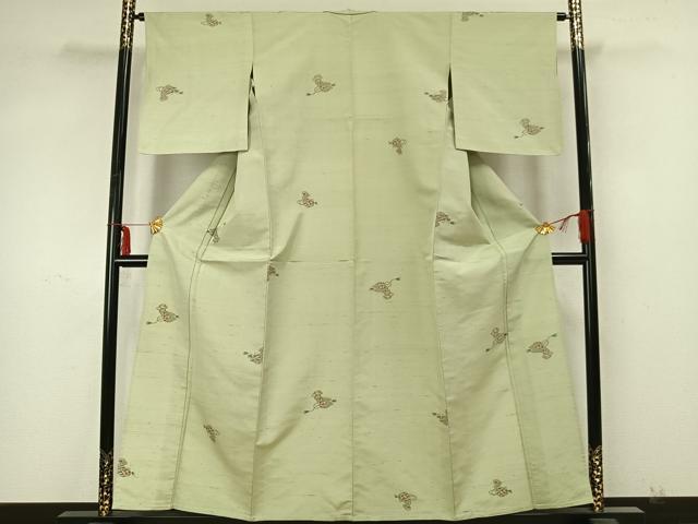 平和屋着物▽京の名門・菱屋六右ェ門 紬 単衣 巾着 正絹 逸品 AABA7494fy
