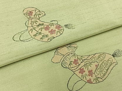 平和屋着物▽京の名門・菱屋六右ェ門 紬 単衣 巾着 正絹 逸品 AABA7494fy