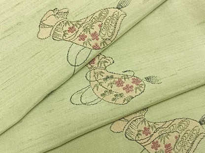 平和屋着物▽京の名門・菱屋六右ェ門 紬 単衣 巾着 正絹 逸品 AABA7494fy