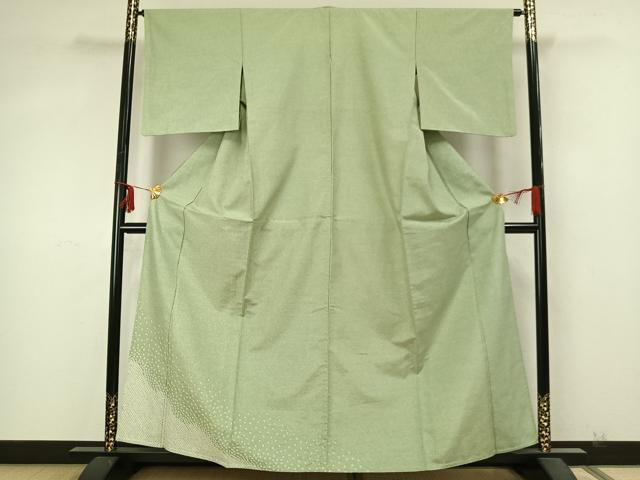 平和屋着物▽訪問着　単衣　紬地　絞り　鹿の子文　正絹　逸品　AABA7495fy