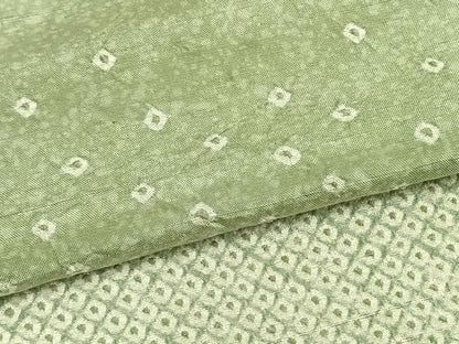 平和屋着物▽訪問着　単衣　紬地　絞り　鹿の子文　正絹　逸品　AABA7495fy