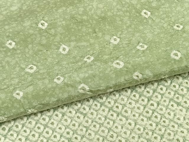 平和屋着物▽訪問着　単衣　紬地　絞り　鹿の子文　正絹　逸品　AABA7495fy