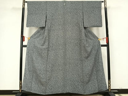 平和屋着物▽上質な小紋 単衣 霞文 正絹 逸品 AABA7496fy