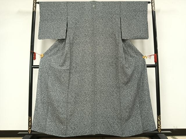 平和屋着物▽上質な小紋 単衣 霞文 正絹 逸品 AABA7496fy