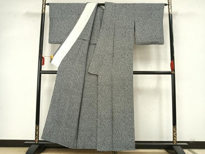 平和屋着物▽上質な小紋 単衣 霞文 正絹 逸品 AABA7496fy