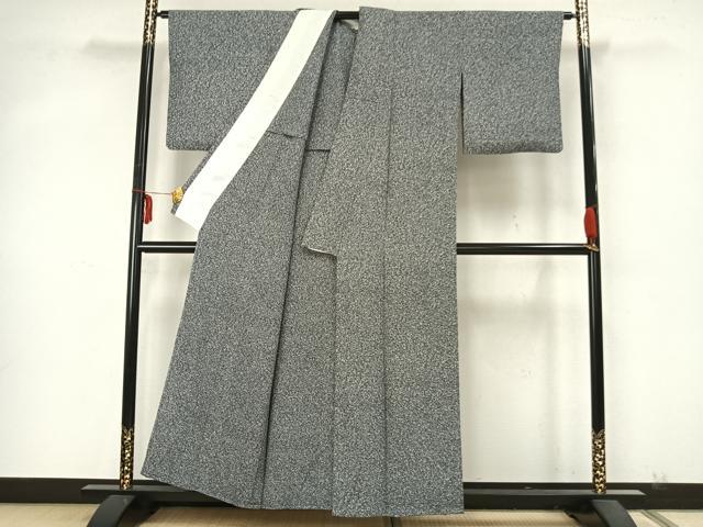 平和屋着物▽上質な小紋 単衣 霞文 正絹 逸品 AABA7496fy