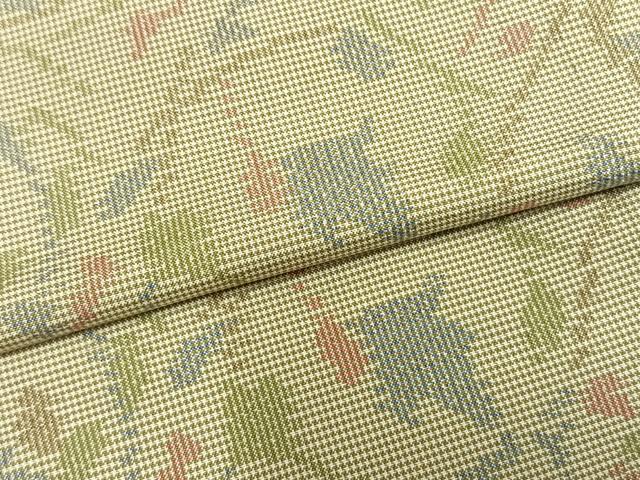 平和屋着物▽本場大島紬　単衣　草葉文　正絹　逸品　AABA7497fy