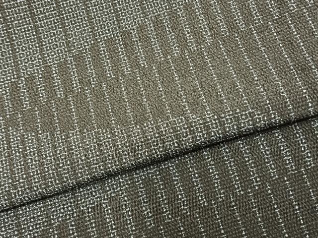 平和屋着物▽本塩沢 単衣 110亀甲 幾何学文様 正絹 逸品 AABA7498fy