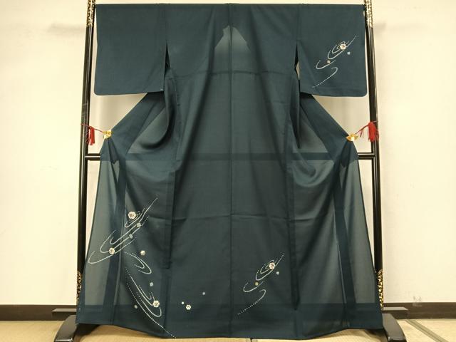 平和屋着物▽訪問着 単衣 雪輪文 洗える着物 AABA7499fy