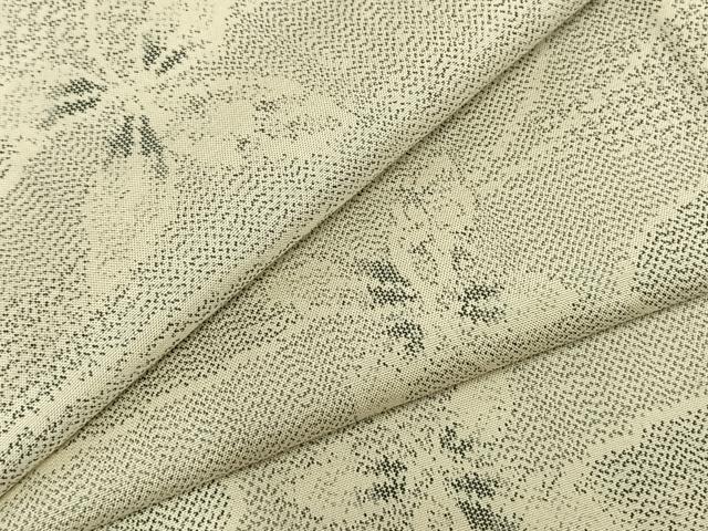 平和屋着物▽上質な紬 単衣 舞葉文 正絹 逸品 AABA7505fy