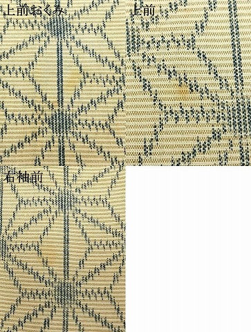 平和屋着物▽上質な紬 単衣 麻の葉文様 正絹 逸品 AABA7510fy