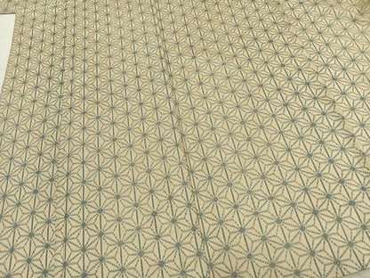 平和屋着物▽上質な紬 単衣 麻の葉文様 正絹 逸品 AABA7510fy