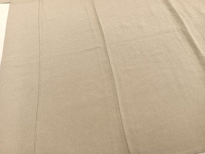 平和屋着物▽上質な色無地 単衣 白橡色 鬼しぼ縮緬 正絹 逸品 未使用 AABA7511fy