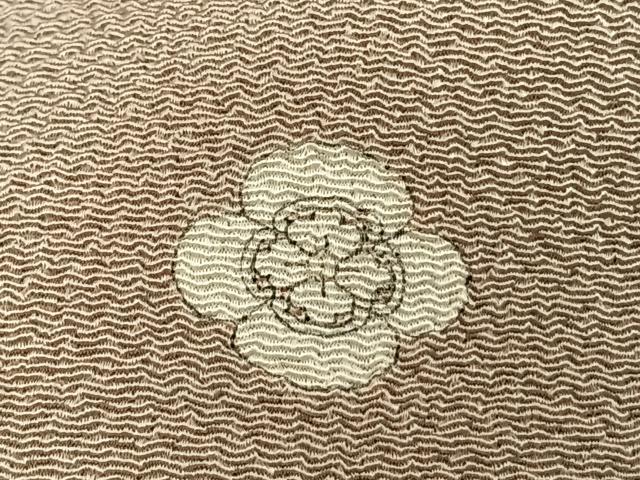 平和屋着物▽上質な色無地 単衣 白橡色 鬼しぼ縮緬 正絹 逸品 未使用 AABA7511fy