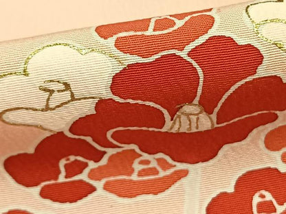 平和屋着物▽訪問着 単衣 枝花文 暈し染め 金彩 正絹 逸品 AABA7512fy
