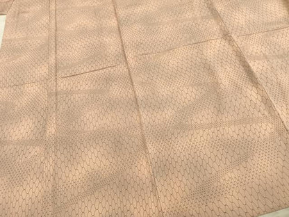 平和屋着物▽上質な小紋 単衣 幾何学文様 正絹 逸品 AABA7514fy