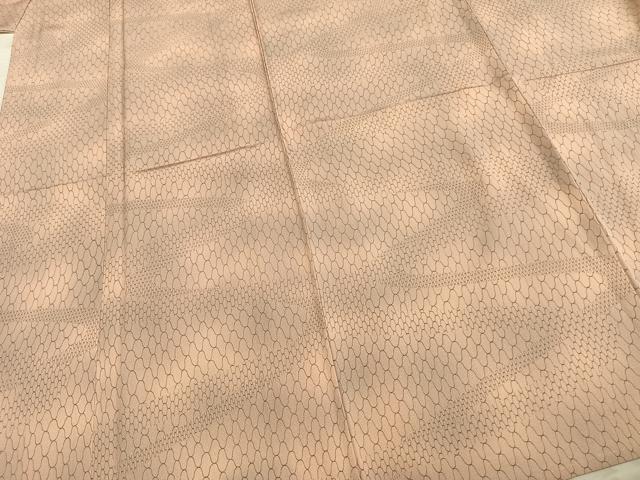 平和屋着物▽上質な小紋 単衣 幾何学文様 正絹 逸品 AABA7514fy