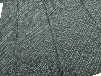 平和屋着物▽上質な紬 単衣 斜縞 正絹 逸品 AABA7515fy
