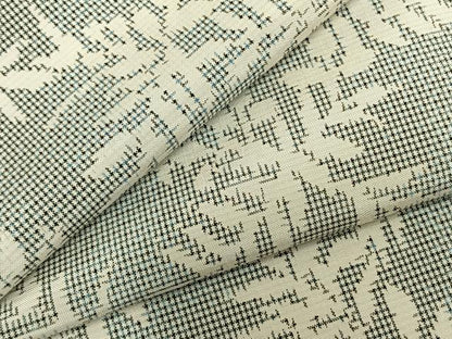 平和屋着物▽本場大島紬 単衣 白大島 舞葉文 正絹 逸品 AABA7516fy