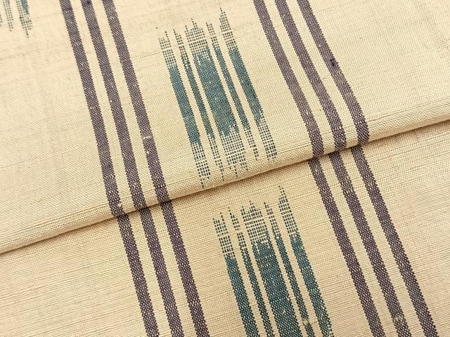 平和屋着物▽上質な紬 単衣 間道 正絹 逸品 AABA7517fy