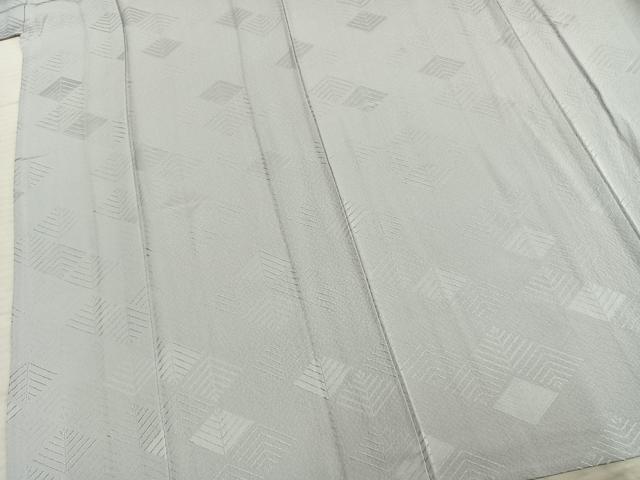 平和屋着物▽上質な色無地 単衣 菱地紋 白花色 正絹 逸品 未使用 AABA7518fy