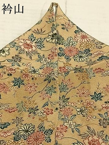 平和屋着物▽上質な小紋 単衣 型染め 草花文 正絹 逸品 AABA7519fy
