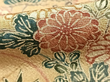 平和屋着物▽上質な小紋 単衣 型染め 草花文 正絹 逸品 AABA7519fy