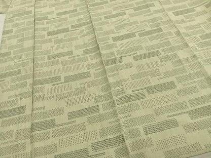 平和屋着物▽上質な紬 単衣 80亀甲 抽象文様 正絹 逸品 AABA7521fy