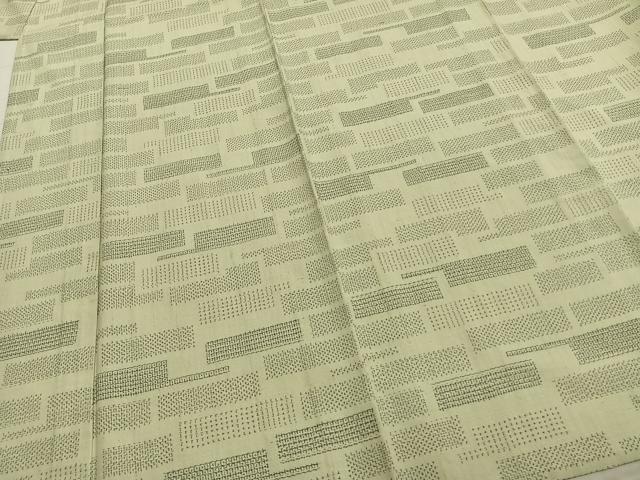 平和屋着物▽上質な紬 単衣 80亀甲 抽象文様 正絹 逸品 AABA7521fy