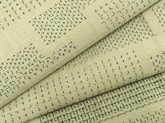 平和屋着物▽上質な紬 単衣 80亀甲 抽象文様 正絹 逸品 AABA7521fy