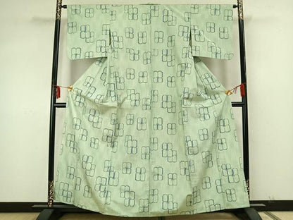 平和屋着物▽上質な紬 単衣 舞花文 正絹 逸品 AABA7523fy