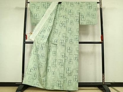 平和屋着物▽上質な紬 単衣 舞花文 正絹 逸品 AABA7523fy