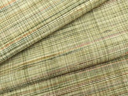 平和屋着物▽上質な紬　単衣　縞　正絹　逸品　AABA7524fy