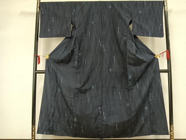 平和屋着物▽上質な紬 単衣 幾何学文様 正絹 逸品 AABA7528fy