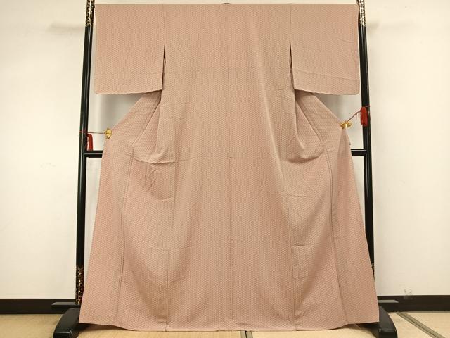 平和屋着物▽上質な小紋 単衣 幾何学花文 正絹 逸品 未使用 AABA7530fy