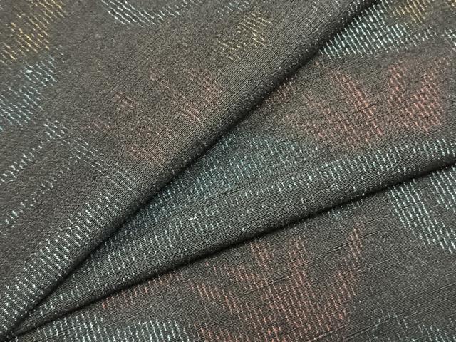 平和屋着物▽上質な紬 単衣 風景文 正絹 逸品 AABA7532fy
