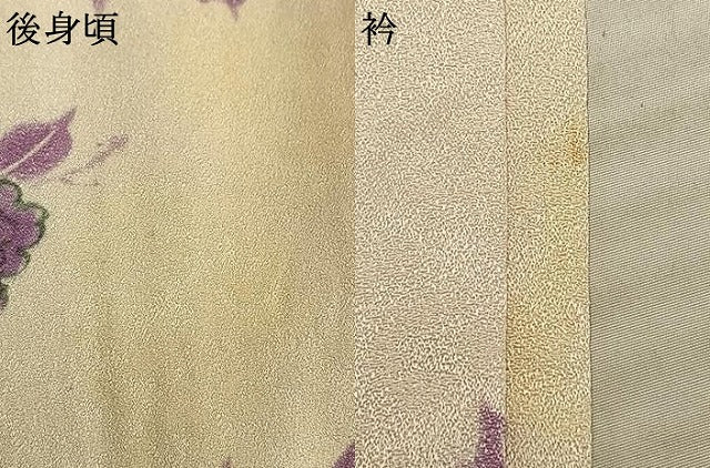 平和屋着物▽上質な小紋 単衣 手描き 草花文 正絹 逸品 AABA7534fy