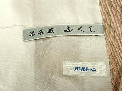 平和屋着物▽上質な小紋 単衣 総絞り 杢目文 正絹 逸品 AABA7535fy