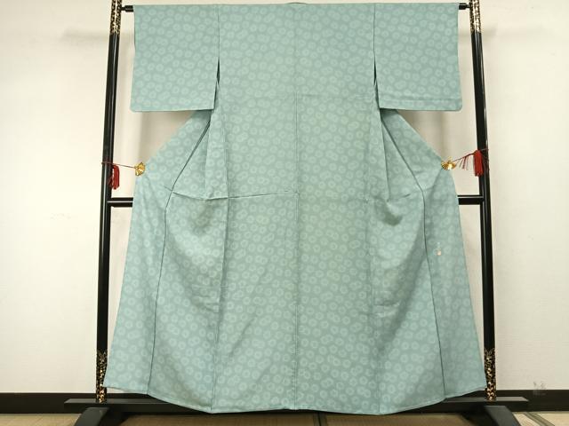 平和屋着物▽日本工芸会正会員 中儀延 加賀小紋 江戸小紋 単衣 花づくし 正絹 逸品 AABA7537fy