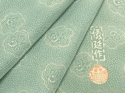 平和屋着物▽日本工芸会正会員 中儀延 加賀小紋 江戸小紋 単衣 花づくし 正絹 逸品 AABA7537fy