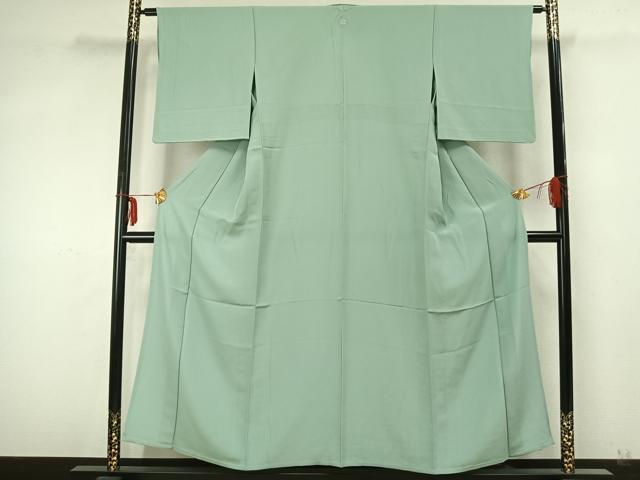平和屋着物▽上質な色無地 単衣 薄萌葱色 正絹 逸品 AABA7540fy